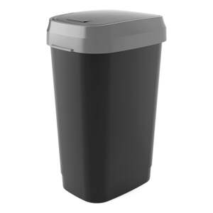 Čierny plastový odpadkový kôš 50 l Dual Swing – KIS