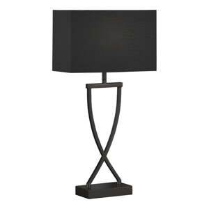 Čierna stolová lampa s textilným tienidlom (výška  51 cm) Anni – Fischer & Honsel