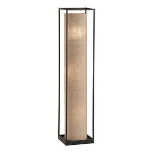 Čierna/béžová stojacia lampa s textilným tienidlom (výška  114,5 cm) Thor – Fischer & Honsel