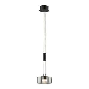 Čierne LED závesné svietidlo so stmievačom so skleneným tienidlom ø 20 cm Lavin – Fischer & Honsel