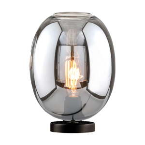 Čierna stolová lampa so skleneným tienidlom (výška  27 cm) Nayla – Fischer & Honsel