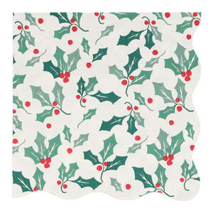 Papierové obrúsky v súprave 16 ks Holly Pattern – Meri Meri