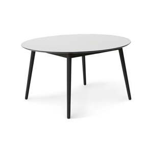 Okrúhly rozkladací jedálenský stôl s bielou doskou a prídavnou doskou ø 135 cm Meza – Hammel Furniture