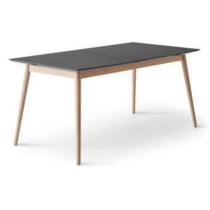 Rozkladací jedálenský stôl s čiernou doskou a prídavnou doskou 100x210 cm Meza – Hammel Furniture