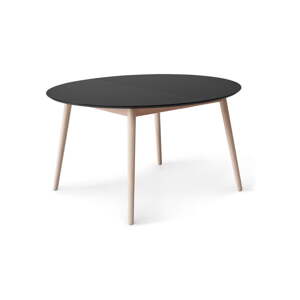 Okrúhly rozkladací jedálenský stôl s čiernou doskou a prídavnou doskou ø 135 cm Meza – Hammel Furniture