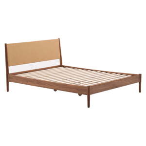 Tmavohnedá dvojlôžková posteľ s roštom 160x200 cm Elan – Kave Home