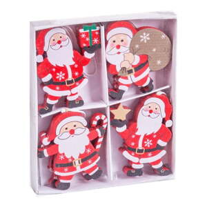 Drevené vianočné ozdoby v súprave 8 ks Santa Claus – Casa Selección