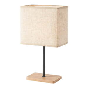 Čierna/v prírodnej farbe stolová lampa s textilným tienidlom (výška  30 cm) Kate – Fischer & Honsel