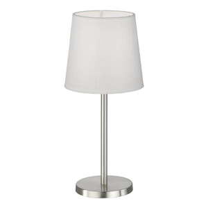 Biela/v striebornej farbe stolová lampa s textilným tienidlom (výška  30 cm) Eve – Fischer & Honsel