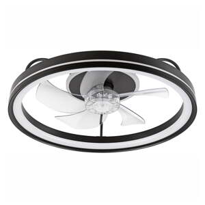 Čierne LED stropné svietidlo s ventilátorom Fargo – LAMKUR