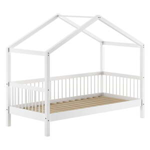 Biela domčeková detská posteľ z bukového dreva 90x200 cm Forrest – Vipack