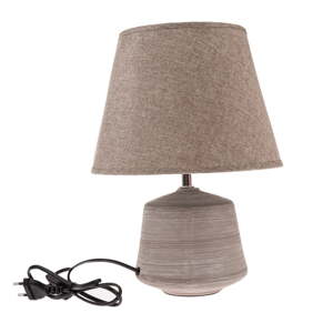 Béžová/svetlohnedá stolová lampa s textilným tienidlom (výška  33 cm) – Dakls
