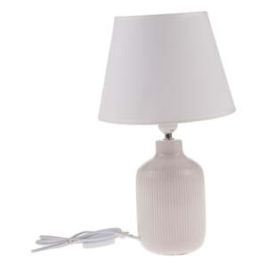 Krémovobiela stolová lampa s textilným tienidlom (výška  41 cm) – Dakls