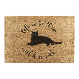 Rohožka z kokosového vlákna 40x60 cm Life Is Better With a Cat – Artsy Doormats