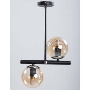 Čierne stropné svietidlo so skleneným tienidlom ø 15 cm Libra – Squid Lighting