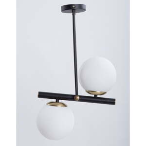 Čierno-biele stropné svietidlo so skleneným tienidlom ø 15 cm Libra – Squid Lighting