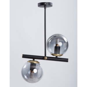 Čierne stropné svietidlo so skleneným tienidlom ø 15 cm Libra – Squid Lighting