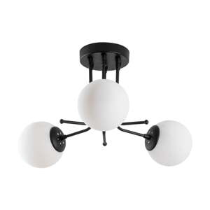 Čierne stropné svietidlo so skleneným tienidlom ø 15 cm Daisy – Opviq lights