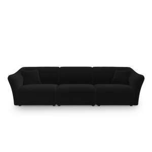 Čierna zamatová pohovka 292 cm Tokyo – Cosmopolitan Design