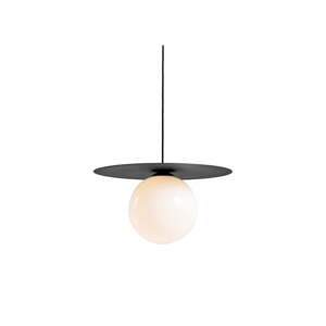Čierne závesné svietidlo so skleneným tienidlom ø 50 cm Skiva Ball – CustomForm