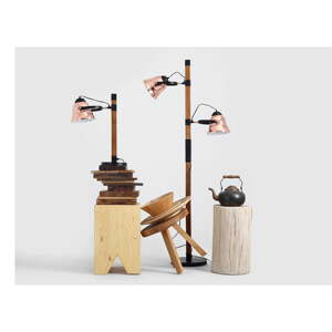 Stolová lampa v medenej farbe/v prírodnej farbe s kovovým tienidlom (výška  60 cm) Sherlock – CustomForm