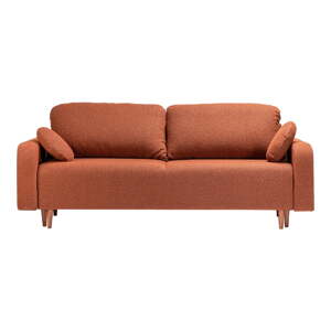 Rozkladacia pohovka z textílie buklé v tehlovej farbe 230 cm Trango – CustomForm