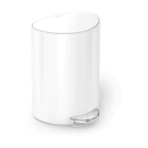 Biely pedálový kovový odpadkový kôš 6 l – simplehuman