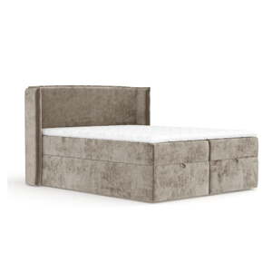 Béžová boxspring posteľ s úložným priestorom 200x200 cm Passion – Maison de Rêve