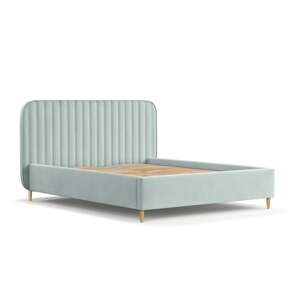 Čalúnená dvojlôžková posteľ s úložným priestorom s roštom 140x200 cm v mentolovej farbe Noto – Maison de Rêve