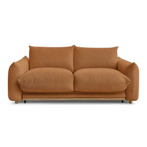 Oranžová rozkladacia pohovka 214 cm Ernest – Bobochic Paris