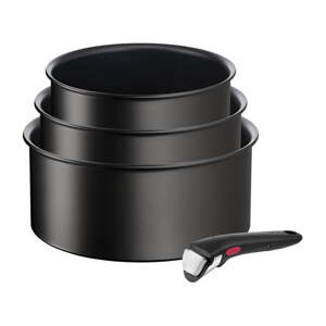Hliníkové hrnce s nepriľnavým povrchom na indukciu v súprave 3 ks INGENO Eco Resist L3979202 – Tefal