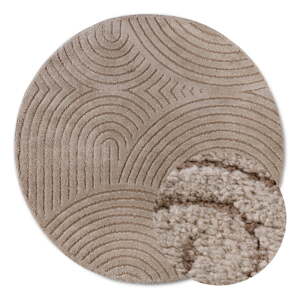 Svetlohnedý okrúhly koberec ø 200 cm Panglao New York Taupe – Elle Decoration