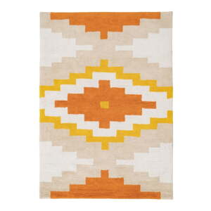 Oranžový prateľný bavlnený koberec 120x160 cm Azteca – Ixia
