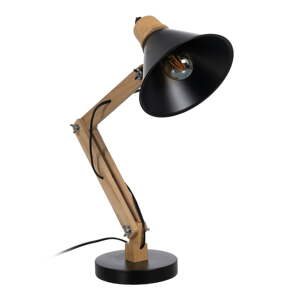 Čierna/v prírodnej farbe stolová lampa s kovovým tienidlom (výška  55 cm) – Ixia