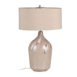 Béžová stolová lampa s textilným tienidlom (výška  66 cm) – Ixia