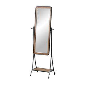 Stojacie zrkadlo s poličkou s dreveným rámom 62x174 cm – Ixia