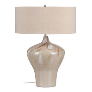 Béžová stolová lampa s textilným tienidlom (výška  66 cm) – Ixia