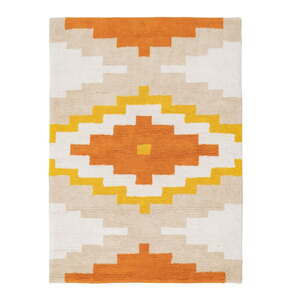 Oranžový prateľný bavlnený koberec 100x135 cm Azteca – Ixia