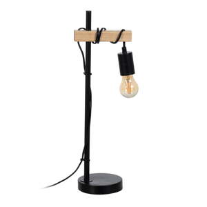 Čierna/v prírodnej farbe stolová lampa (výška  52 cm) – Ixia