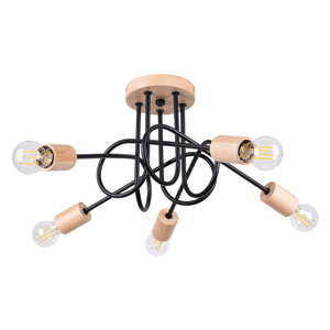 Čierne/v prírodnej farbe stropné svietidlo 15x61 cm Tumber – Nice Lamps
