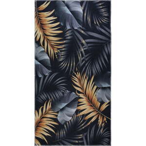 Tmavomodrý/v zlatej farbe prateľný koberec 120x180 cm Midnight Leaves – Vitaus