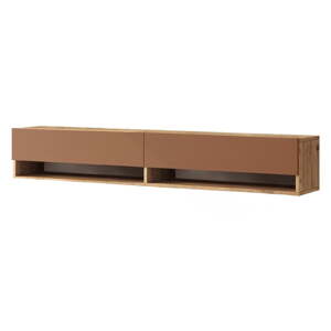 TV stolík v dekore borovice v tehlovej farbe/v prírodnej farbe 180x29x32 cm – Kalune Design