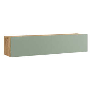Zelený/v prírodnej farbe TV stolík v dekore borovice 140x29x32 cm – Kalune Design