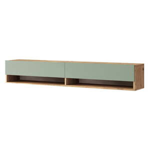 Zelený/v prírodnej farbe TV stolík v dekore borovice 180x29x32 cm – Kalune Design