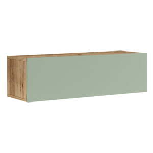 Zelený/v prírodnej farbe TV stolík v dekore borovice 100x30x32 cm – Kalune Design