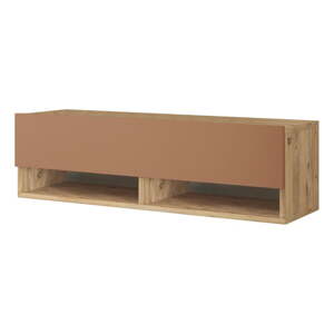 TV stolík v dekore borovice v tehlovej farbe/v prírodnej farbe 100x29x32 cm – Kalune Design