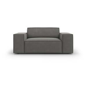 Sivé zamatové kreslo Jodie – Micadoni Home