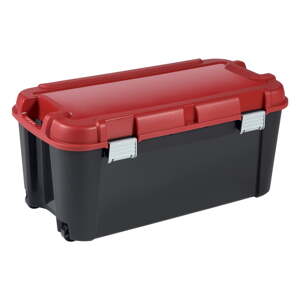 Červený/čierny plastový úložný box s vekom 79,5x39,5x37 cm Totem – Curver