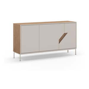 Krémovobiela/v prírodnej farbe komoda v dekore duba 150x80x40 cm Lilou – Marckeric