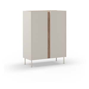 Krémovobiela/v prírodnej farbe skrinka v dekore duba 90x120x40 cm Lucile – Marckeric